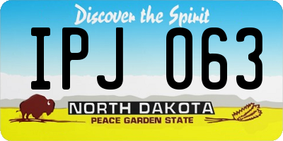 ND license plate IPJ063