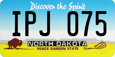 ND license plate IPJ075