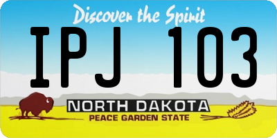 ND license plate IPJ103