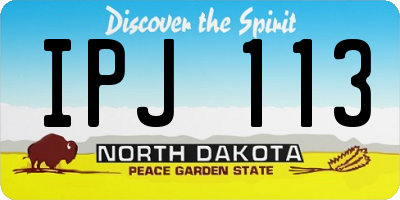ND license plate IPJ113