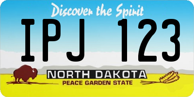 ND license plate IPJ123