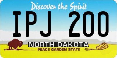 ND license plate IPJ200