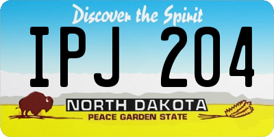 ND license plate IPJ204