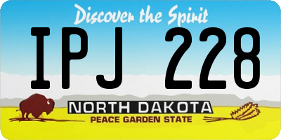 ND license plate IPJ228