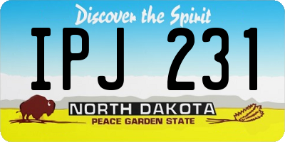 ND license plate IPJ231
