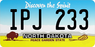 ND license plate IPJ233