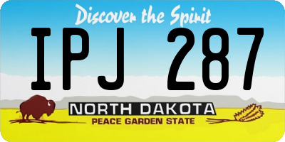 ND license plate IPJ287
