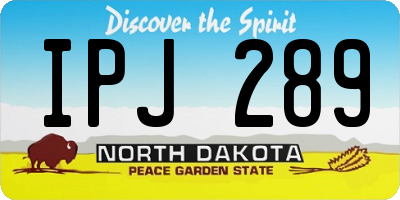 ND license plate IPJ289