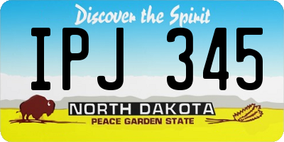 ND license plate IPJ345