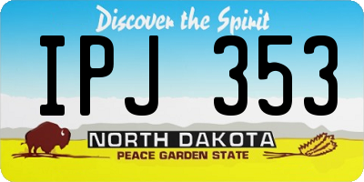 ND license plate IPJ353