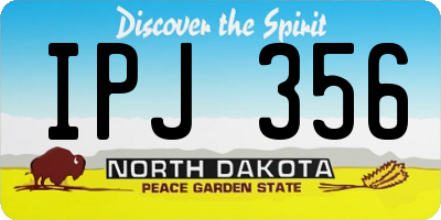 ND license plate IPJ356