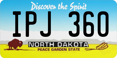 ND license plate IPJ360