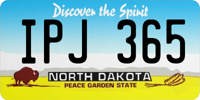 ND license plate IPJ365