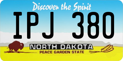 ND license plate IPJ380