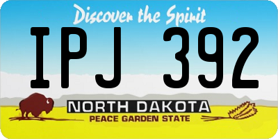 ND license plate IPJ392