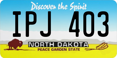 ND license plate IPJ403