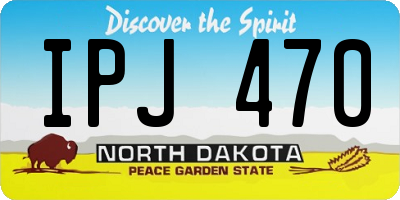 ND license plate IPJ470
