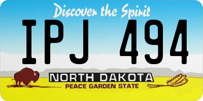 ND license plate IPJ494