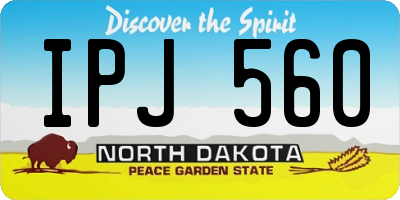 ND license plate IPJ560