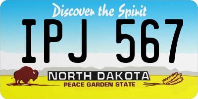 ND license plate IPJ567