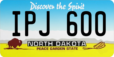ND license plate IPJ600