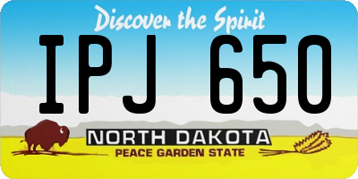 ND license plate IPJ650
