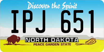 ND license plate IPJ651