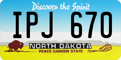ND license plate IPJ670