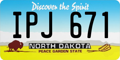 ND license plate IPJ671