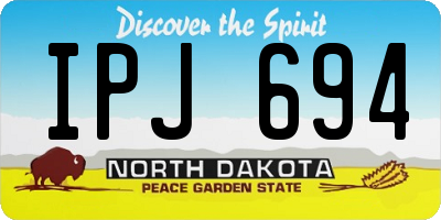 ND license plate IPJ694