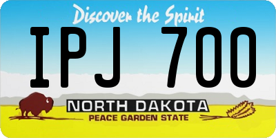 ND license plate IPJ700
