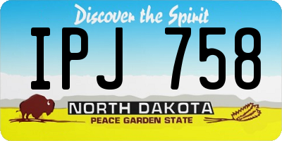 ND license plate IPJ758
