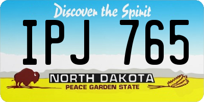 ND license plate IPJ765