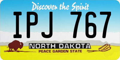 ND license plate IPJ767