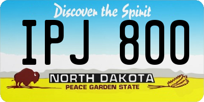 ND license plate IPJ800