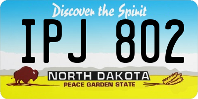 ND license plate IPJ802