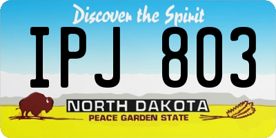 ND license plate IPJ803