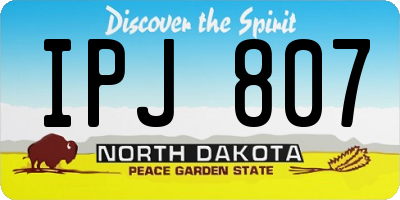 ND license plate IPJ807