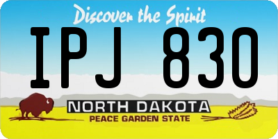 ND license plate IPJ830