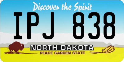 ND license plate IPJ838