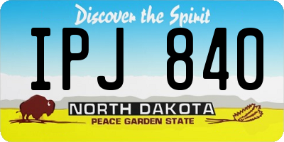 ND license plate IPJ840