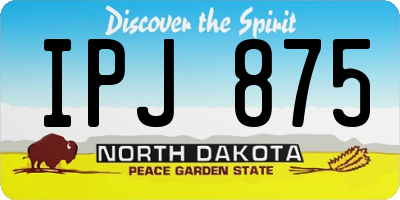 ND license plate IPJ875
