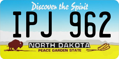 ND license plate IPJ962
