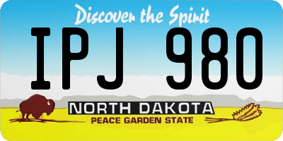 ND license plate IPJ980