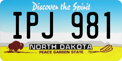 ND license plate IPJ981