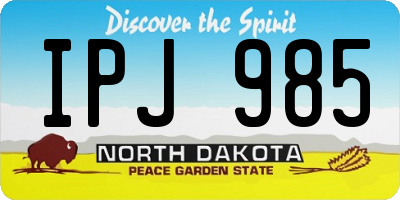 ND license plate IPJ985