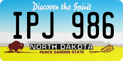 ND license plate IPJ986