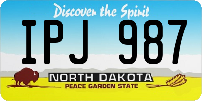 ND license plate IPJ987