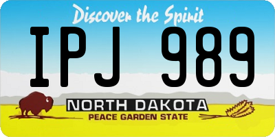 ND license plate IPJ989