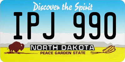 ND license plate IPJ990
